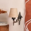 Devansh Metal Electric Wall Light in Antique Gold Colour with Beige Shade Count of 1 Light