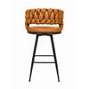 Doe Buck Presley Braided Faux Leather Bar Stool in Tan Colour