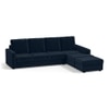 Apollo Compact Sofa (Colour : Sea Port Blue Velvet, Cushion : Hard, Back Type : High Back, Seating Capacity : Right Aligned 3 Seater + Right Aligned Chaise)
