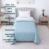 Blue And White Floral Cotton 400 Tc Reversible Single Bed Dohar 240 X160 Cm
