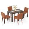 Atlas Crest Solid Wood 4 Seater Dining Table With Set Of 4 Ludo Dining Chair