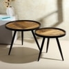 Dune Round Table Set of 2 by De Maison Decor in Classical Design in Gold Finish