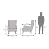 Genoa Lounge Chair In Viva bloom premium cotton Colour