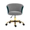 Doe Buck Paolo Teal Houndstooth Upholstered Swivel Office Chair
