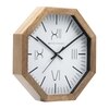Modern Octagonal Wooden Wall Clock with Sharp Linear Indices