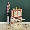 D'Dass Multi Color Mdf and Sheesham Wooden Temple With Cabinet For Pooja