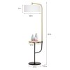 Flemish Metal Single Light Floor Lamp With White Cotton Shade