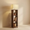 Genevieve Beige Jute Floor Lamp with Beige Jute Base