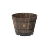 VegTrug Wooden Barrel Planters 46cm Burnt Oak