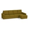 Apollo Compact Sofa (Colour : Olive Green, Cushion : Hard, Back Type : High Back, Seating Capacity : Right Aligned 3 Seater + Right Aligned Chaise + Ottoman)