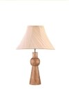 Devansh Off-White Cotton Vintage Cross Pleated Lamp With Wood Base (12X19.25)