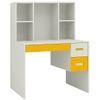 Tiara Kids Study Desk with 3 Drawers and Built In Bookshelf in Mango Yellow Colour