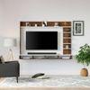 Primax Grande Engineering Wood Wall Mount TV Entertainment Unit Set Top Box Stand/TV Cabinet with Shelves for Books & Décor Display Unit Bed Living Room Upto 50 Inches (Brown Maple & White)