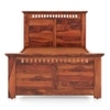 Fidora Solid Wood Single Size Bed Without Storage (Honey Finish)