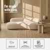 Luxelounge Wood 2-Seater + Ottoman With Upholstery Non Storage Sofa In White Colour