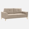 Nency Velvet 3 seater Sofa Cream