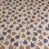 Beige Floral 270 TC Glaze Cotton Fitted Queen Size Bedsheet With 2 Pilllow Covers