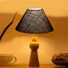 Devansh Blue Jute Table Lamp With Wood Natural Base (10X18 Inches)-37