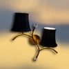 Devansh Metal Electric Wall Light in Gold Colour with Black Shade Count of 2 Lights