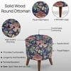 Luna Solid Wood Ottomon in Blue Colour