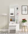 Hexa Red Wooden Dressing Table in Frosty White Colour