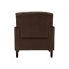 Jones Pu Leather W in g Chair in Brown