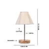 Devansh Off-White Cotton Vintage  Lamp With Natural  Wood Base  & Steel Pipe  (12X8X19.25)