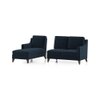 Abbey Sectional Sofa (Colour : Cobalt, Cushion : Soft, Seater : Left Aligned 2 Seater + Left Aligned Chaise)