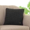 Moss Knit Black Cotton Cushion Cover  16X16 Inches