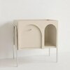 Arco Wood Side Table in Beige Colour