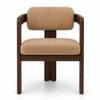 Burbon Solid Wood Upholstered Dining Chair in Walnut Finish Style 1