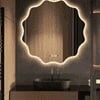 Wavy LED Backlit Mirror Designer Flower Shape for