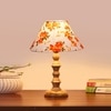 Devansh Multicolor Cotton Table Lamp With Wood Natural Base (10X10X16) Inches)-39