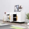 Hexa Red Multipurpose Storage Cabinet With 2 Drawer 4 Door in Frosty White Colour