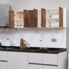 6 Doors Modular Wall Mounted Kitchen Cabinet With Adjustable Shelf In Cochwood Brown Finish