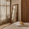 Nira Solid Wood Floor Mirror in Brown Colour