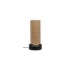 Noe Beige Bamboo Shade Table Lamp with Black Iron Base