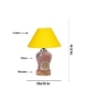Devansh Conical Yellow Cotton Shade Lamp With Wood & Mosaic Glass Base For Decoration/Office/Home/Gifting/Study For Decoration/Office/Home/Gifting/Study -(10X10X14.5) Inches -A