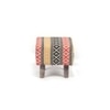 Verona Solid Wood Pouf Stool in Stripe Multi Colour Jackard fabric