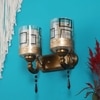 Eliante Modern Wall Lights Mild Steel & Glass Material Antique & Champaign Finish