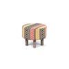 Collio Solid Wood Ottoman Pouffee in Stripe Multi Colour Jackard fabric