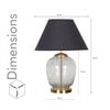 SECRET Water Droplets On Glass and Brass Finish Metal Large  Table Lamp With Black Cotton Shade