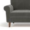 Oxford 1 Seater Fabric Sofa in Ash Grey Velvet Colour