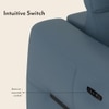 Linaro Leather Two Seater Double Motor Recliner In Blue Colour