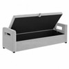 Jedlo Velvet 2 Seater Ottoman Bench with Storage in Grey  Color