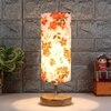 Khloe Wood Table lamp with Multicolor cotton Shade