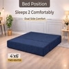 Coirfit Folding 2 Seater Double Foam Fold Out Sofa Cum Bed in Dark Blue Colour