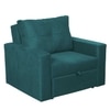 Bella One  Seater Pull Out  Fabric Sofa Cum Bed Teal Blue