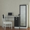 Celestia Study Desk with Shuttered Cabinet and Drawer in Carbon Black Colour