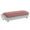 Marko Velvet 2 Seater 5 Feet Ottoman Bench in Peach & Grey Color